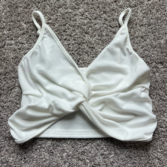 White Twist Front Women's Top - Picture 1 of 1